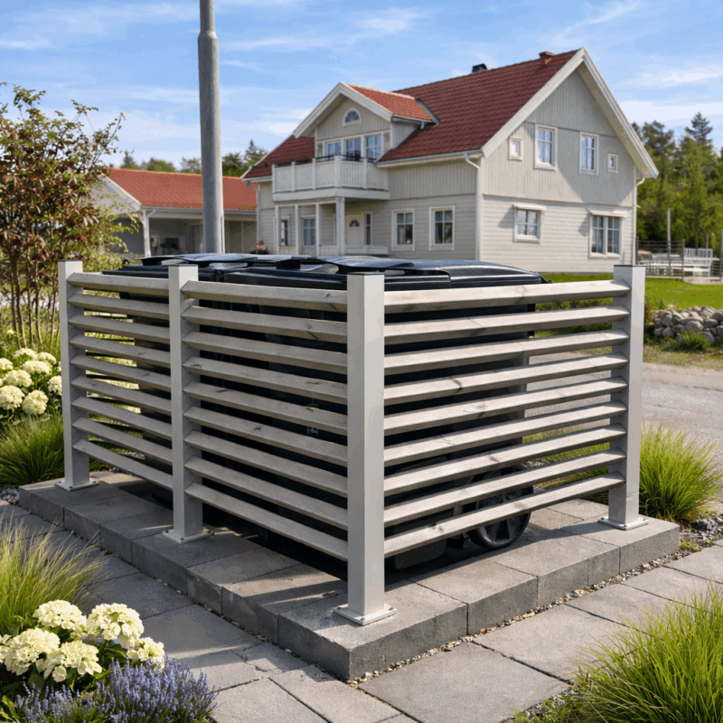 Avfallsskydd / Soptunneskydd - Staketstolpe Bolmen