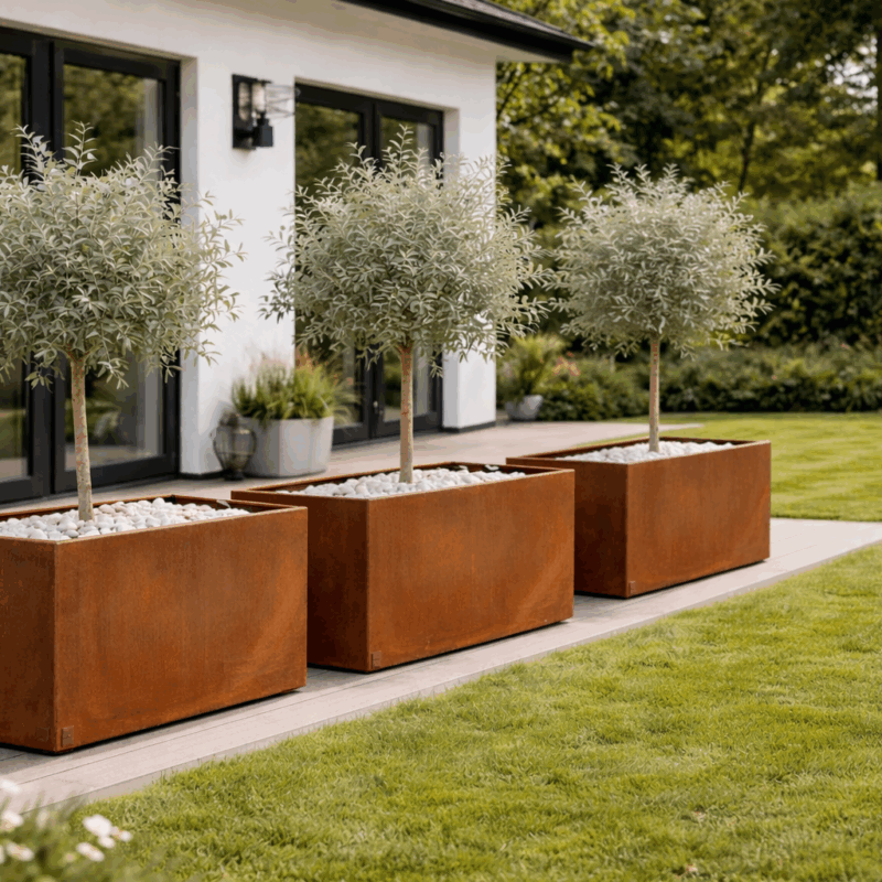 Planteringskärl- Corten 120x40x50