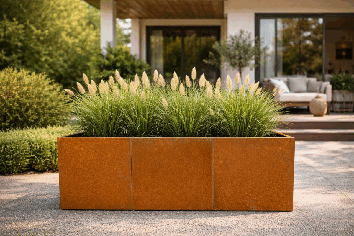 Planteringskärl- Corten 165x55x55