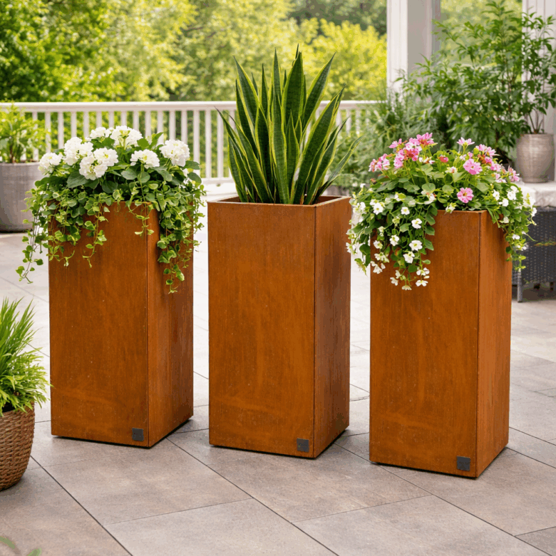 Planteringskärl- Corten 40x40x80