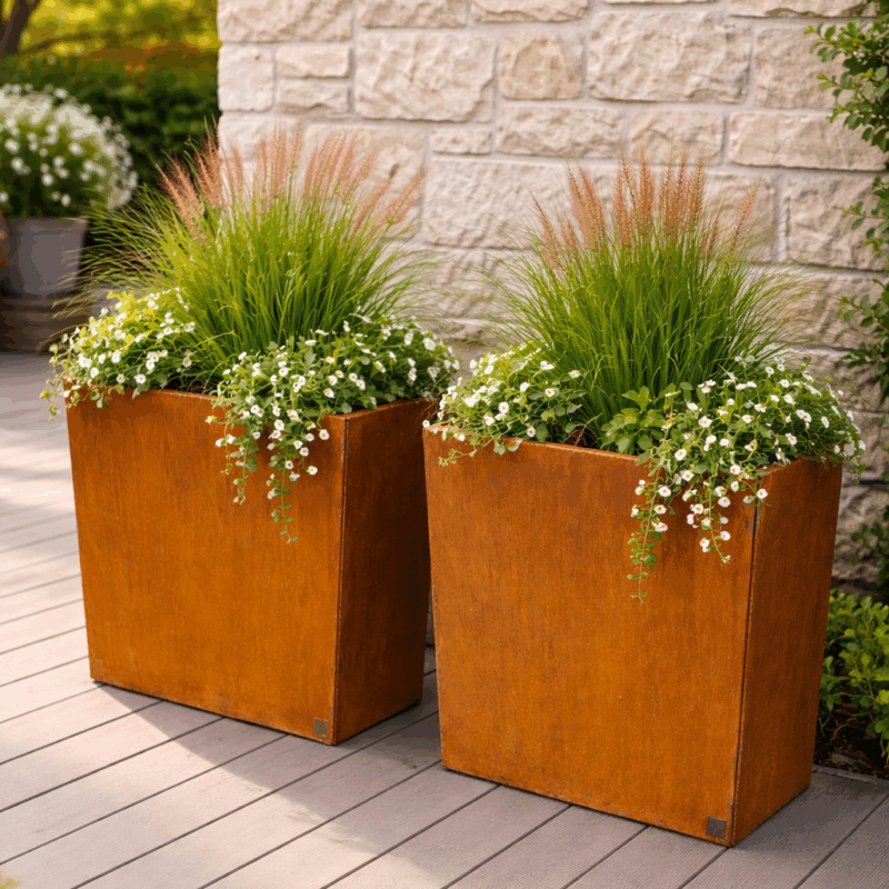 Planteringskärl- Corten 80x80x80