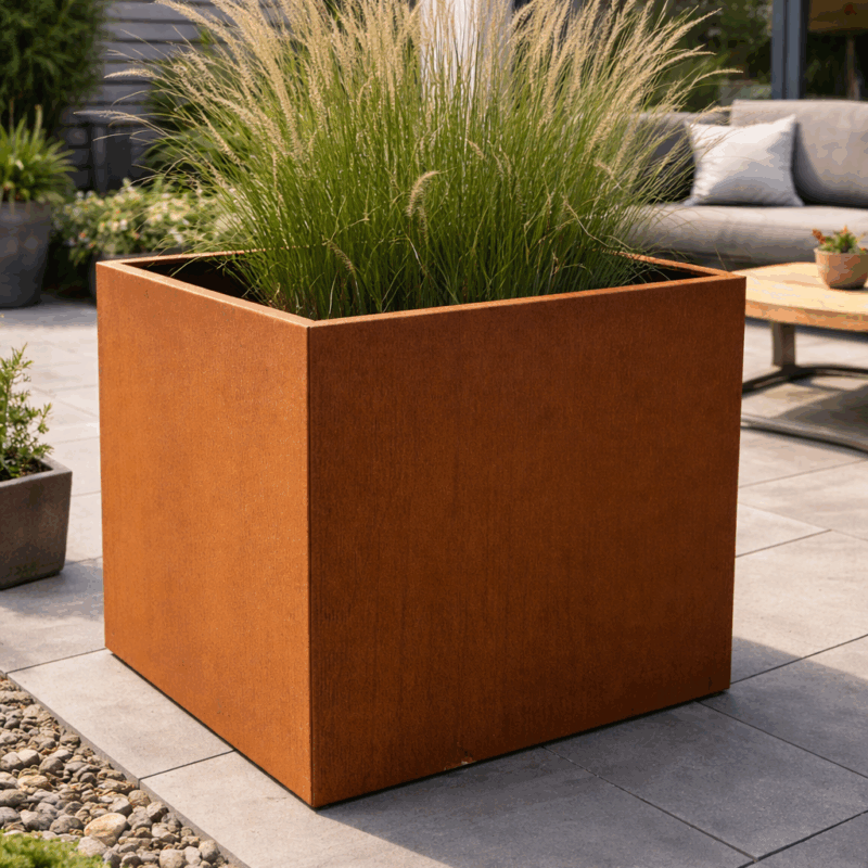 Planteringskärl- Corten 80x80x80