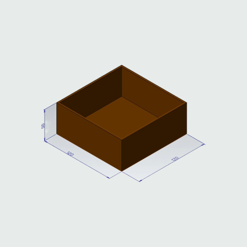 Planteringskärl- Corten 120x120x50
