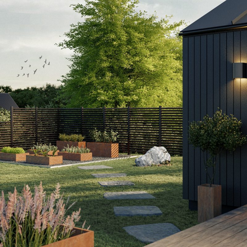 Planteringskärl- Corten 165x25x55