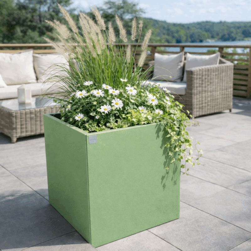 Blomlåda / Planteringskärl 55x55x55 - Vårgrön Ral 6021